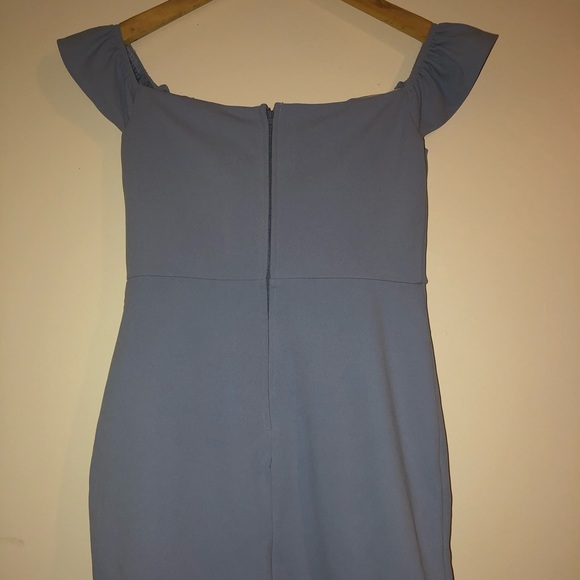 City Studio Baby Blue Off The Shoulder Ruffle Mini Cocktail Dress Size 9 - Picture 5 of 5